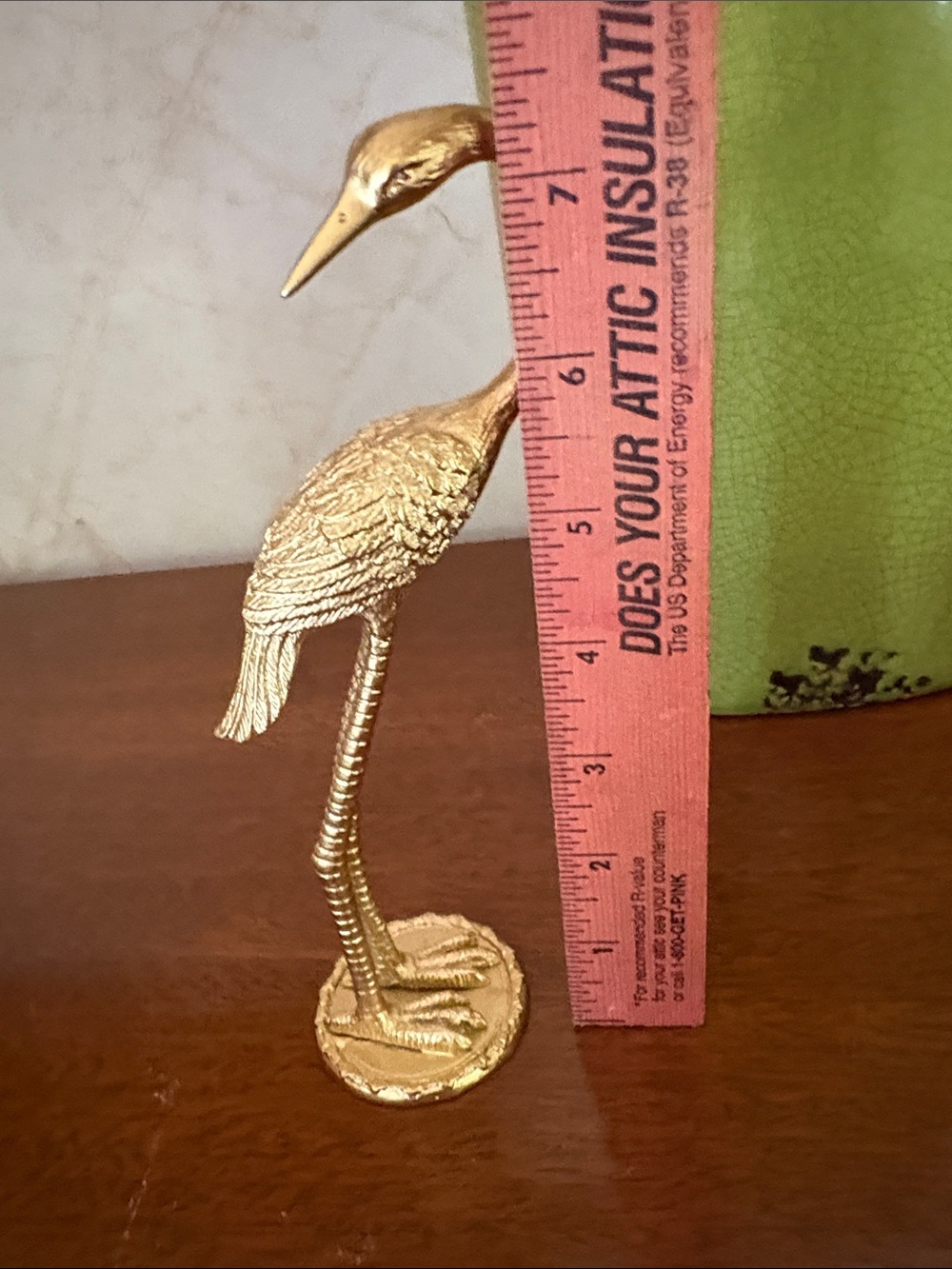 Gold Crane Ibis Egret Bird Figurine Decorative Accent - Picture 11 of 16